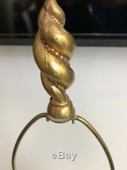 Vintage MCM Murano Green/Gold Glass Lamp Murano Gold Flex Swirl Lamp 1950-60's