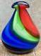 Vintage MCM Murano Hand-Blown Cased Canne Swirl Art Glass Vase Multi Color