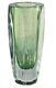 Vintage MCM Murano Sommerso Green Faceted Vase Style of Flavio Poli for Seguso