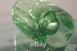 Vintage MCM Murano Sommerso Green Faceted Vase Style of Flavio Poli for Seguso