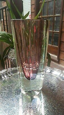 Vintage MCM Murano Sommerso purple Faceted Vase Style of Flavio Poli for Seguso