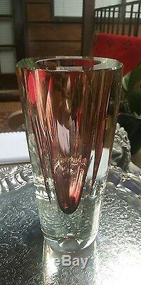 Vintage MCM Murano Sommerso purple Faceted Vase Style of Flavio Poli for Seguso