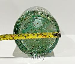 Vintage MCM Rare AVEM Murano Style Glass Urn Vase Green Multicolor