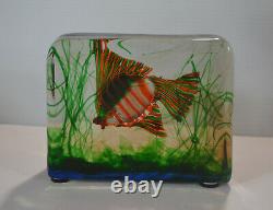 Vintage MID Century Cenedese Barbini Murano Italian Art Glass Fish Block