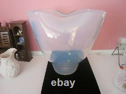 Vintage MID Century Murano Glass Opaline Vase 8.5 X 9 X 5