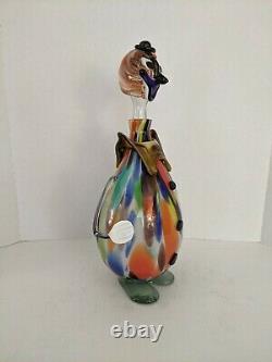 Vintage MURANO ART GLASS CLOWN decanter multicolor CLEAN