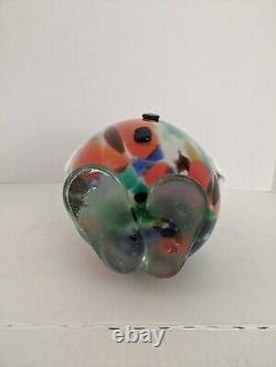 Vintage MURANO ART GLASS CLOWN decanter multicolor CLEAN