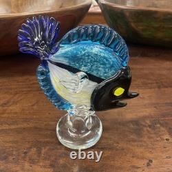 Vintage MURANO ART GLASS FISH Medium Size OCEAN Tropical Mid Century Modern