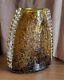 Vintage MURANO Archimede Seguso Amber Ribbed Scalloped Crimp Rim Art Glass Vase