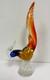 Vintage MURANO Art Glass BIRD OF PARADISE Pheasant Blue Orange Gold Flame Italy