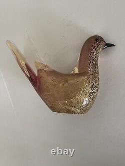 Vintage MURANO Art Glass Formia Dove Gold Flecks