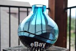 Vintage MURANO Art Glass OGGETTI Italy SEGUSO A. V. Livio Signed Blue Vase 10