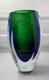 Vintage MURANO Art Glass Sommerso Green Blue Vase Heavy 8.5 Tall