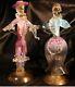 Vintage MURANO Art Glass couple Blue Pink Gold 50s