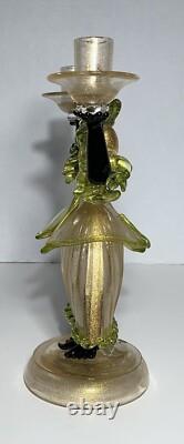 Vintage MURANO GLASS BLACKAMOOR CANDLE HOLDER