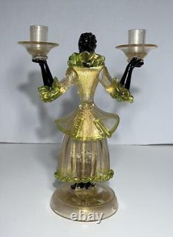 Vintage MURANO GLASS BLACKAMOOR CANDLE HOLDER