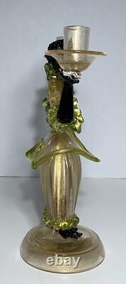 Vintage MURANO GLASS BLACKAMOOR CANDLE HOLDER