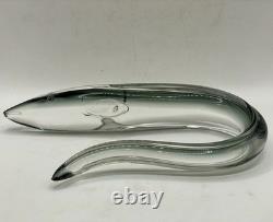 Vintage MURANO GLASS EEL Sea Life Oceans Art Glass Unique Clear Gorgeous Italy