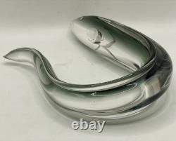 Vintage MURANO GLASS EEL Sea Life Oceans Art Glass Unique Clear Gorgeous Italy