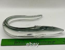 Vintage MURANO GLASS EEL Sea Life Oceans Art Glass Unique Clear Gorgeous Italy