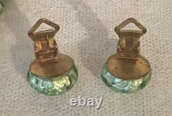 Vintage MURANO GLASS NECKLACE & CLIP EARRINGS Venetian Green Gold-Mario Sanzogno