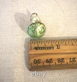 Vintage MURANO GLASS NECKLACE & CLIP EARRINGS Venetian Green Gold-Mario Sanzogno