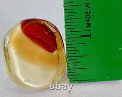 Vintage MURANO GLASS Ring Color Dramatic Handmade sz 7 Italy