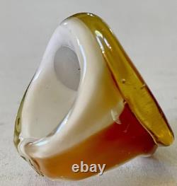 Vintage MURANO GLASS Ring Color Dramatic Handmade sz 7 Italy