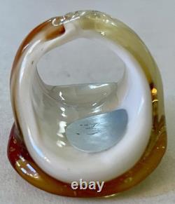 Vintage MURANO GLASS Ring Color Dramatic Handmade sz 7 Italy