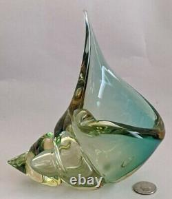 Vintage MURANO GLASS SHELL VASE BOWL ALFREDO BARBINI