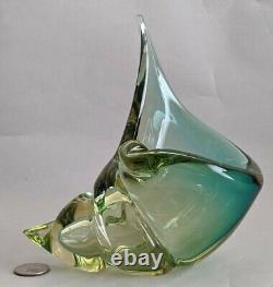 Vintage MURANO GLASS SHELL VASE BOWL ALFREDO BARBINI