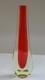 Vintage MURANO Galliano Ferro Art Glass Vase Red Green Sommerso Uranium Italy