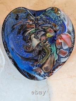 Vintage MURANO Glass Blue Mixed Color Astray Bizantinocirca 1950's Design