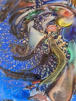 Vintage MURANO Glass Blue Mixed Color Astray Bizantinocirca 1950's Design