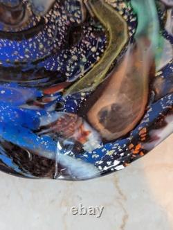 Vintage MURANO Glass Blue Mixed Color Astray Bizantinocirca 1950's Design