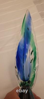 Vintage, MURANO Glass Pheasant. Turn Of The Century. Teal & Blue. 16inches