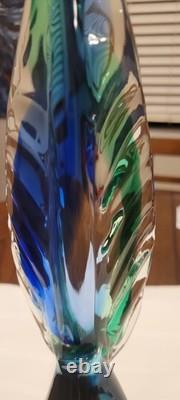 Vintage, MURANO Glass Pheasant. Turn Of The Century. Teal & Blue. 16inches