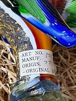 Vintage MURANO Hand Blown Glass Multi Colored Rooster Farmhouse 33cm/13in Large