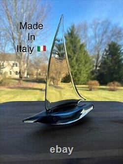 Vintage MURANO Italy Art GLASS SAILBOAT FIGURINE By Formica