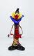 Vintage MURANO Italy Venetian Hand-Blown Glass Colorful Circus Clown Figurine