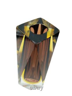 Vintage MURANO Mandruzzato MCM Gold & Purple SOMMERSO Faceted ART GLASS Vase 60s