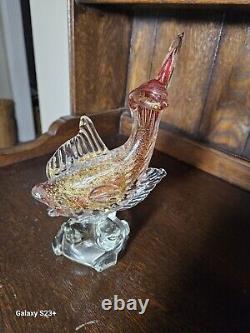 Vintage MURANO SOMMERSET red Gold Flecks Glass