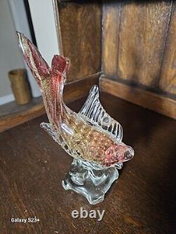 Vintage MURANO SOMMERSET red Gold Flecks Glass