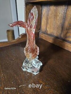 Vintage MURANO SOMMERSET red Gold Flecks Glass