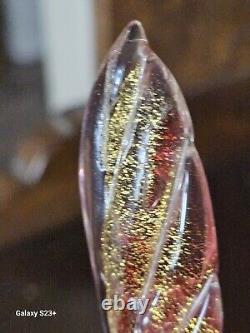 Vintage MURANO SOMMERSET red Gold Flecks Glass