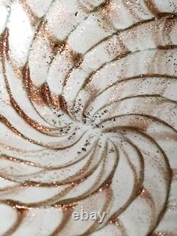 Vintage MURANO SPIDERWEB ZEBRATI Art Glass Sommerso Bowl, Very Rare, Italy 7.5