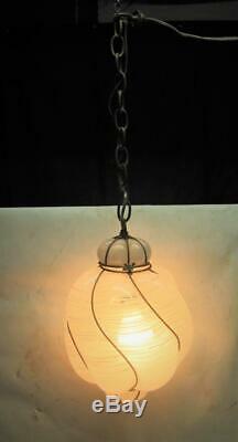 Vintage MURANO VENETIAN Handblown Caged Glass Hanging Ceiling Light Lamp Rewired