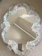 Vintage MURANO VENETIAN Mirror White FLOWERS Use for wall table or DISPLAY TRAY