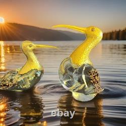 Vintage Made In Italy Murano Italian Glass Heron -Rare Excellent Condition
