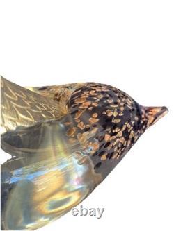 Vintage Made In Italy Murano Italian Glass Heron -Rare Excellent Condition